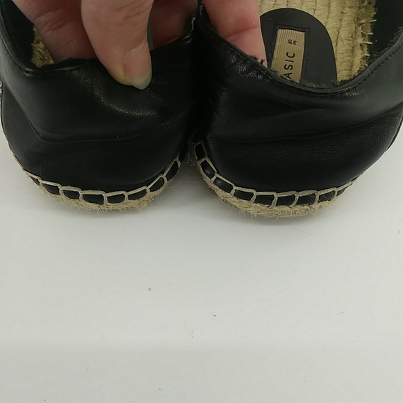 Zara Basic Collection Metallic Faux Leather Cap Toe Espadrills Silver Glitter 35 - Picture 11 of 15